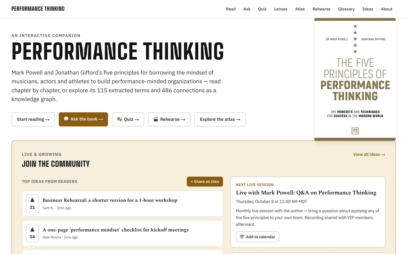Performance Thinking Live Book